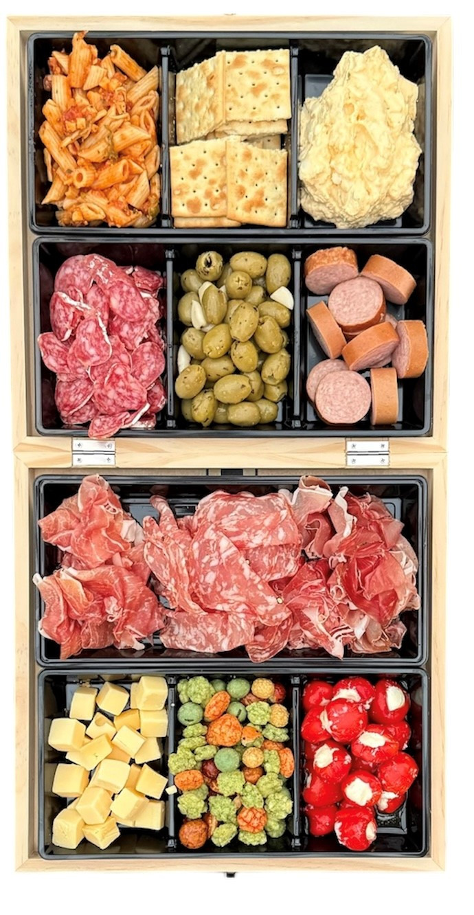 Borrelbak - Keezen - Speed Shuffle Hapjesplank met Uitneembare Bakjes - 60 cm - Opvouwbare Borrelplank