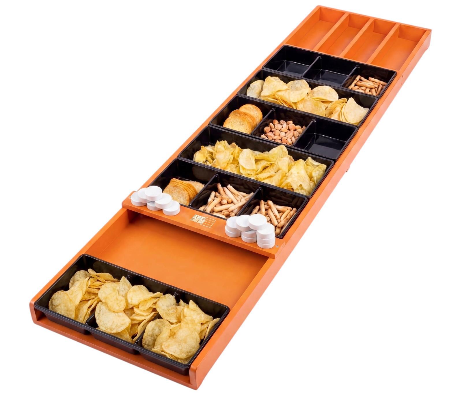 Borrelsjoelbak Oranje - Hapjesplank met Uitneembare Bakjes - 120 cm - Borrelplank - WK EDITION