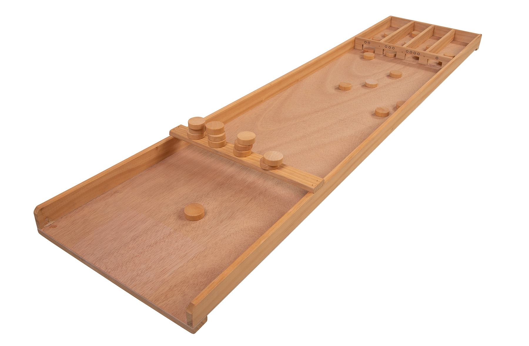 Mini Sjoelbak met 20 Sjoelstenen - 120 cm - Hout