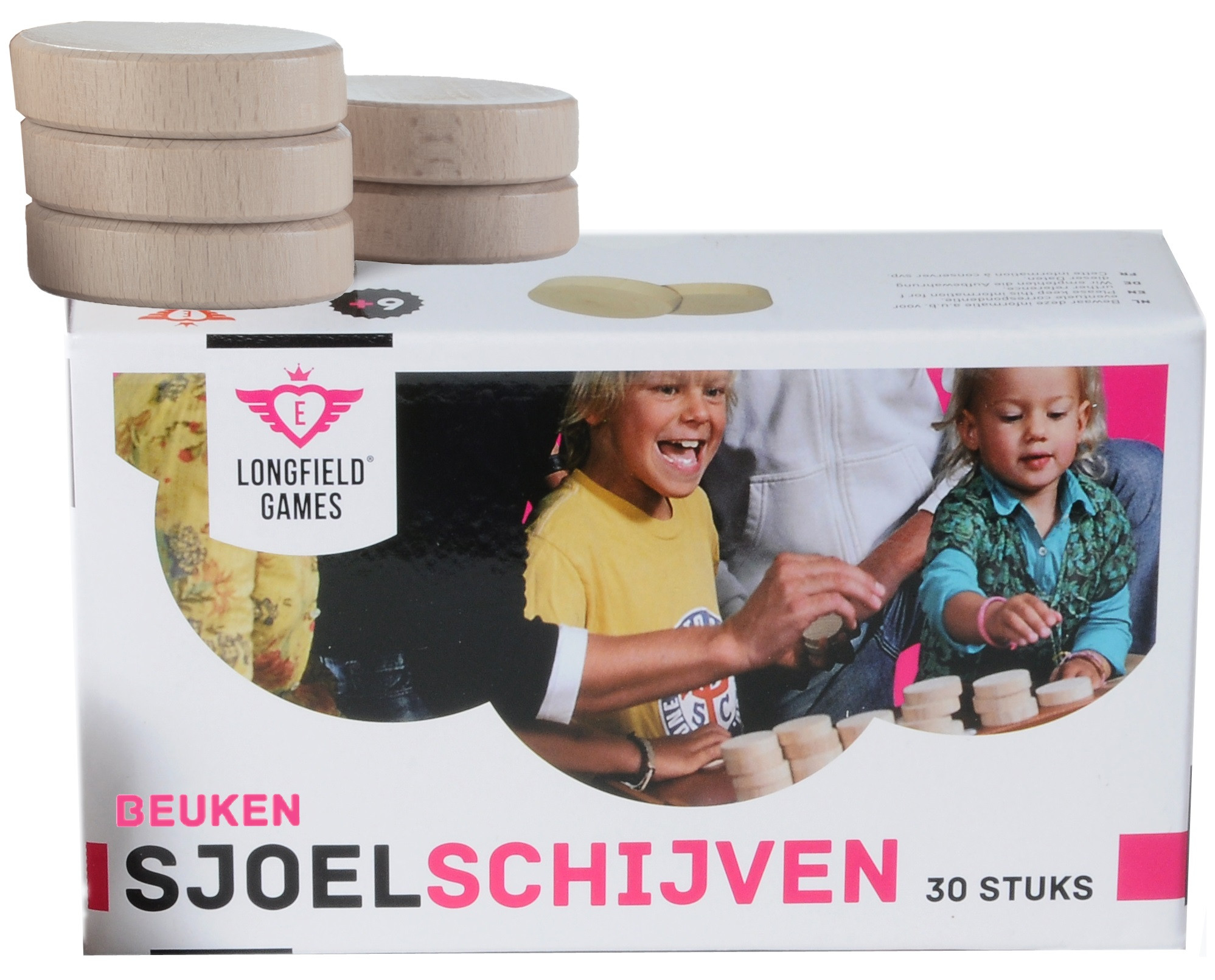 Sjoelstenen - Holgedraaid - 30 stuks - 52 mm - Beukenhout - Deluxe