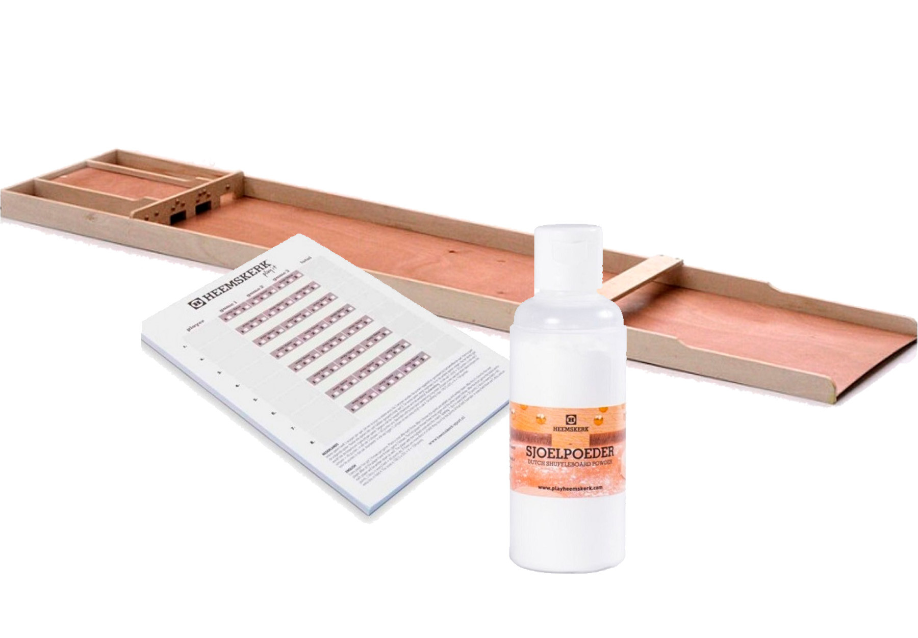 Sjoelbak - 200 cm - Wedstrijdsjoelbak met Stenen + Sjoelpoeder + Scoreboekje - Bundelpakket